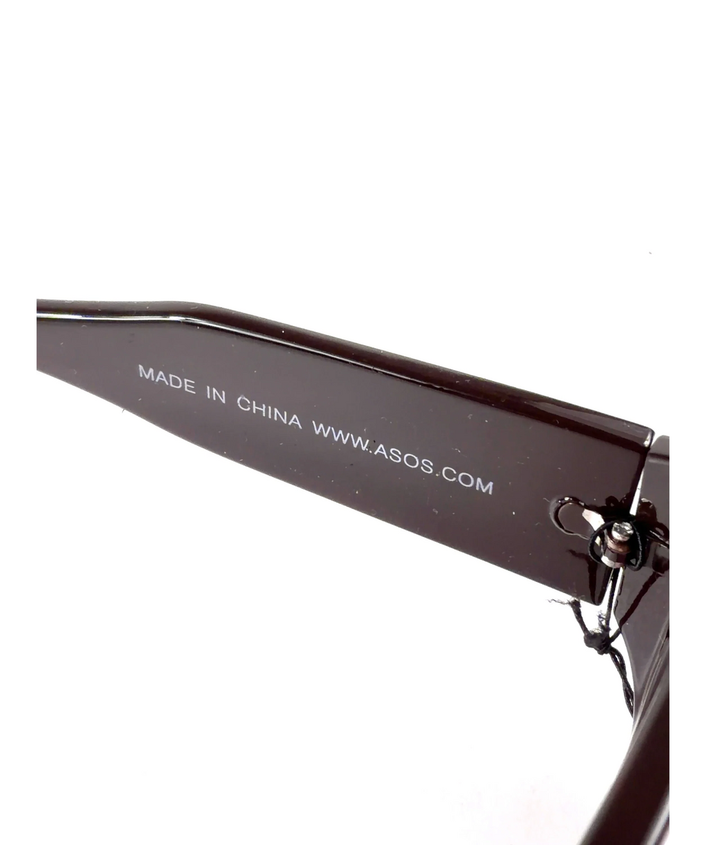 ASOS Brown oversized aviator sunglasses — detail