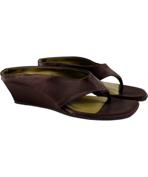 ASOS Brown Satin Wedge Sandals UK 5