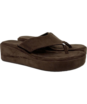 Bershka Thong Flatform Sandals Brown EU 38