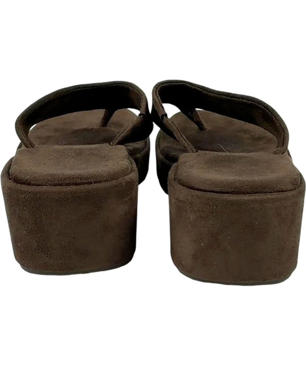 Bershka Brown Thong flatform sandals, size UK 5 EU 38 👠 — back