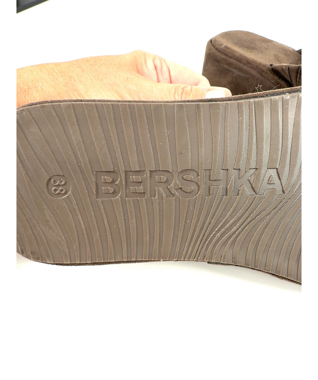 Bershka Brown Thong flatform sandals, size UK 5 EU 38 👠 — care label