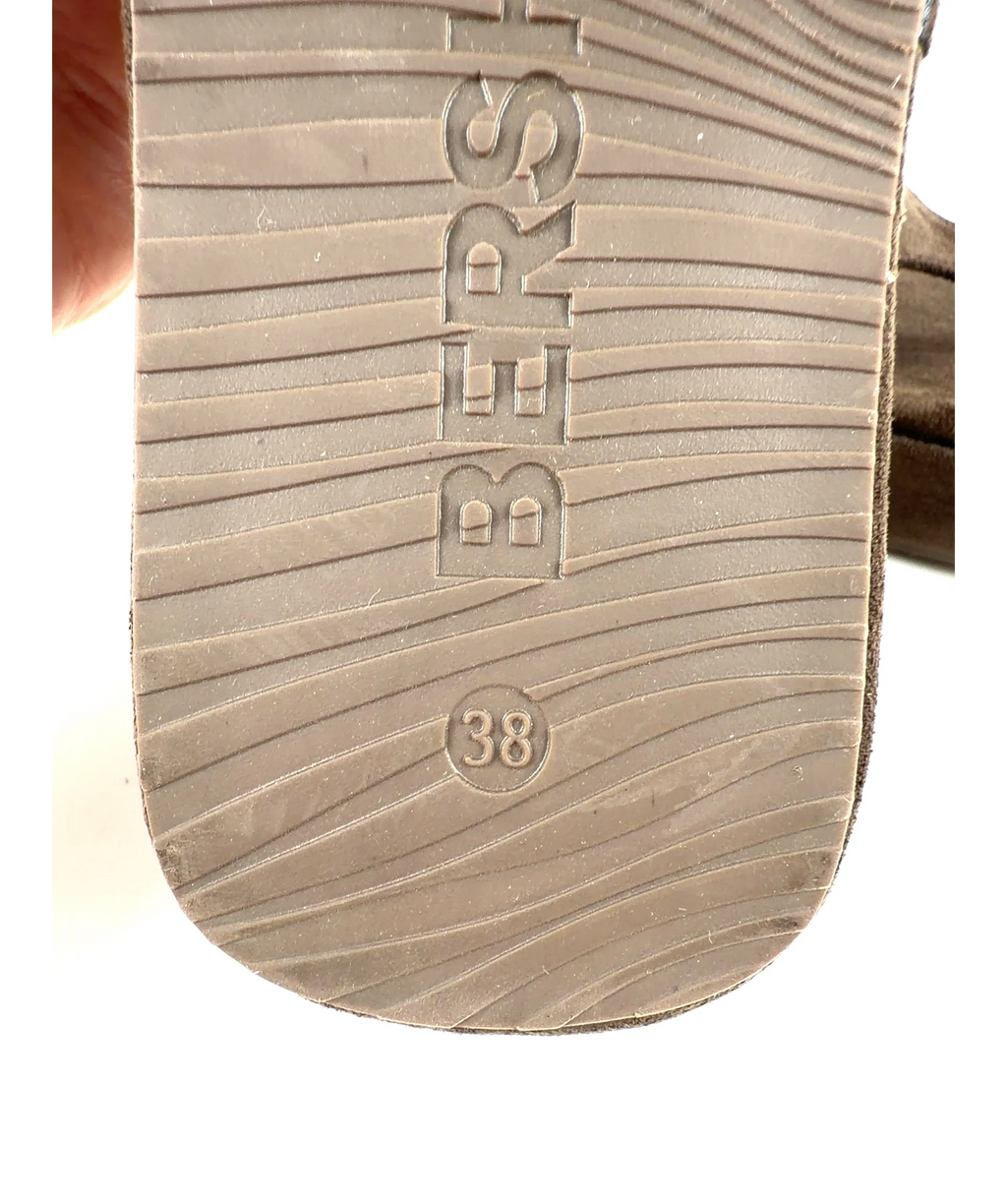 Bershka Brown Thong flatform sandals, size UK 5 EU 38 👠 — fabric detail
