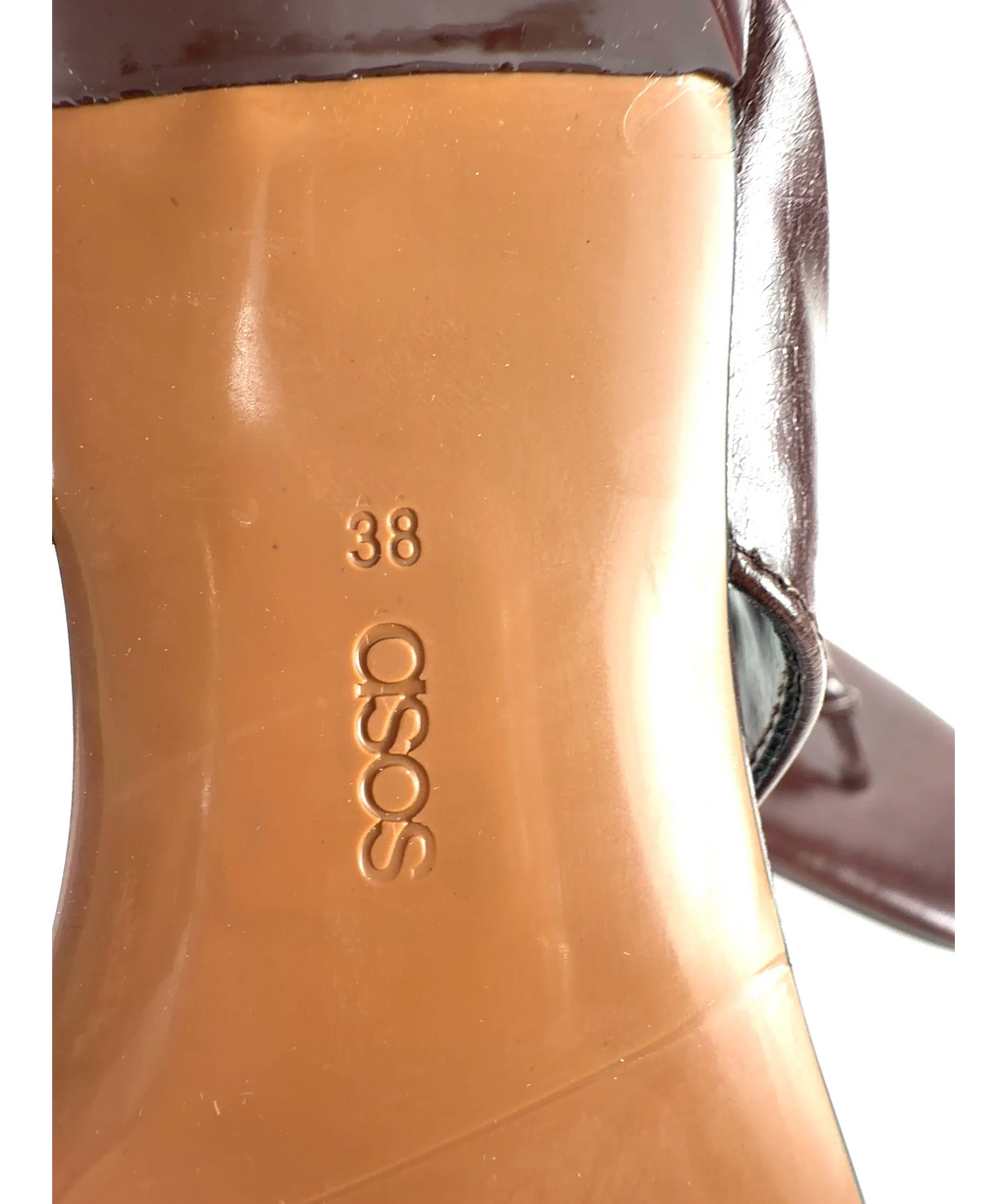 ASOS Brown Asis, size UK 5 EU 38 👠 — fabric detail