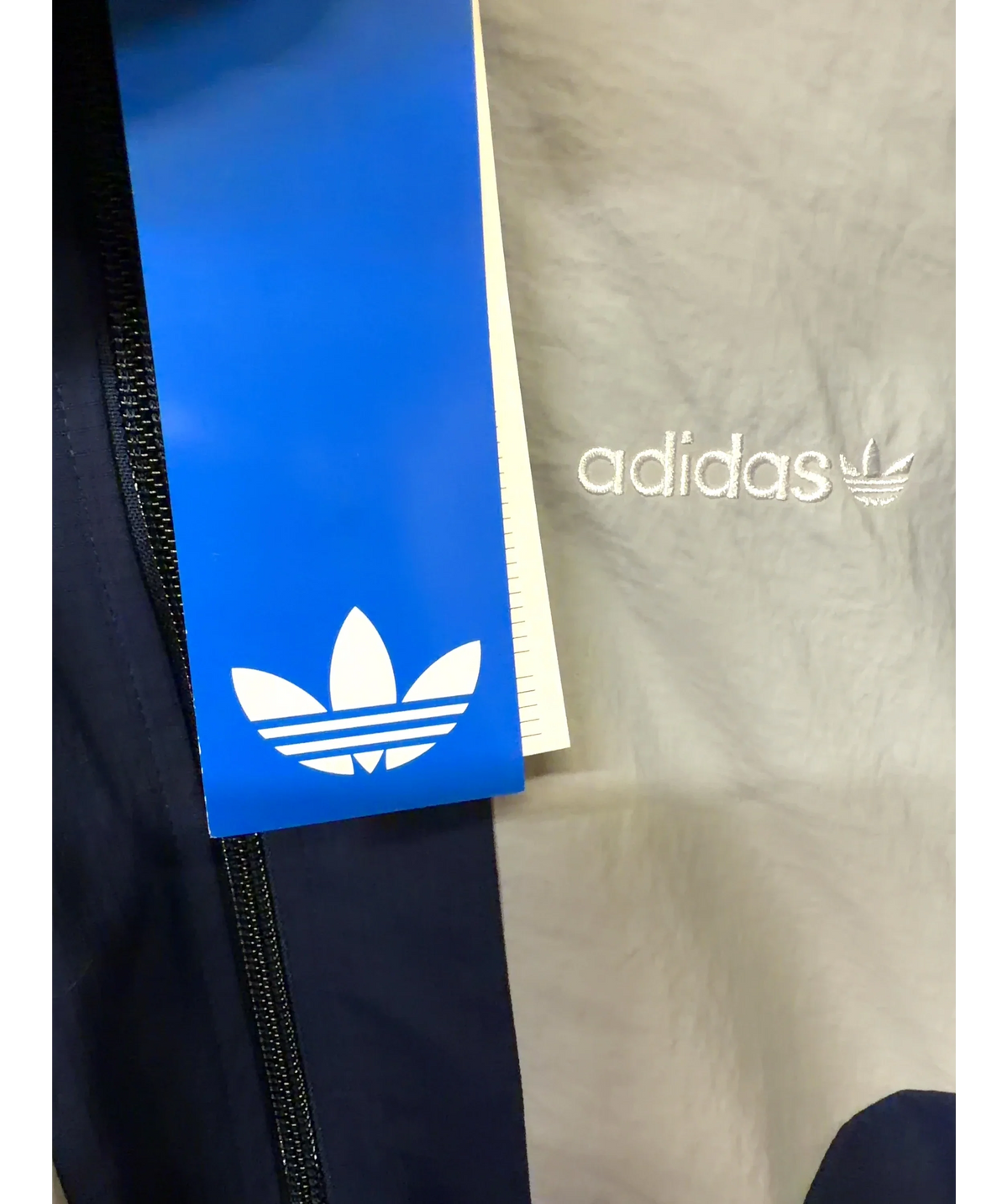 adidas navy Blocked Track Top, size UK L — detail