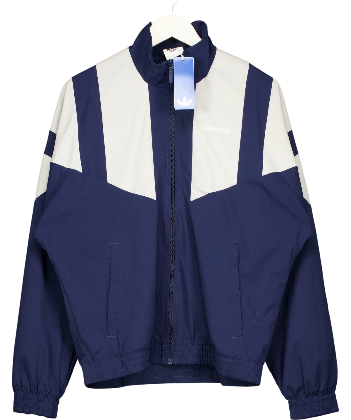 adidas navy Blocked Track Top, size UK L — front