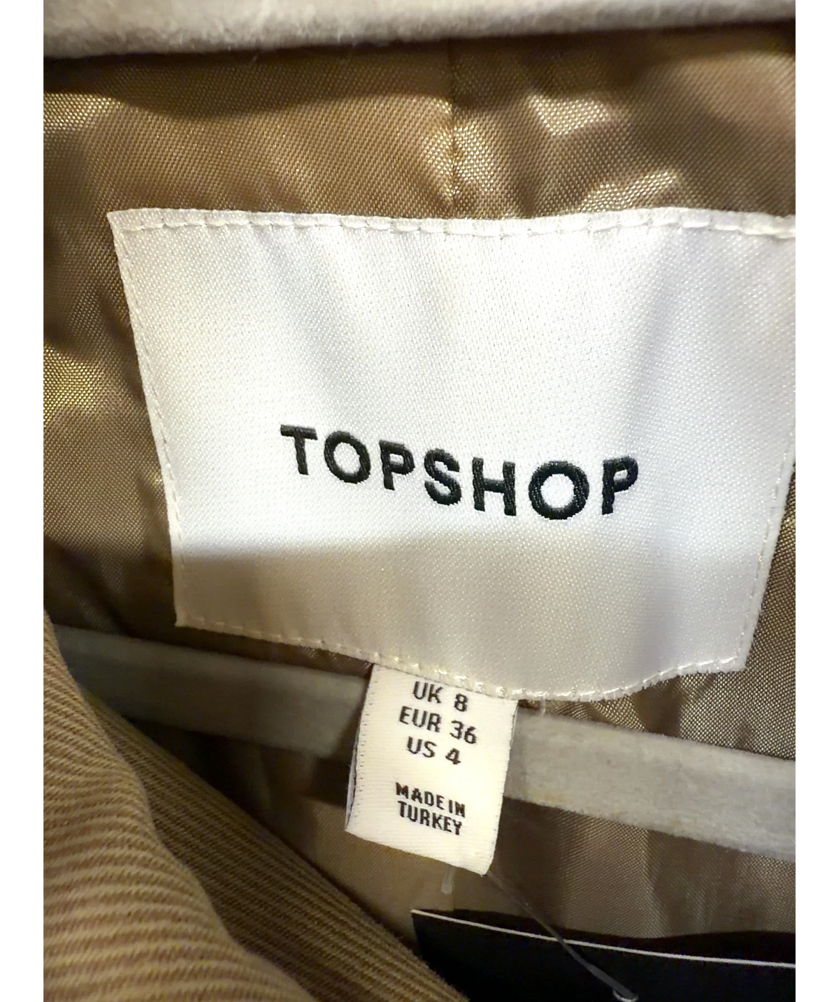 TOPSHOP Beige Colour, size UK 6 — detail