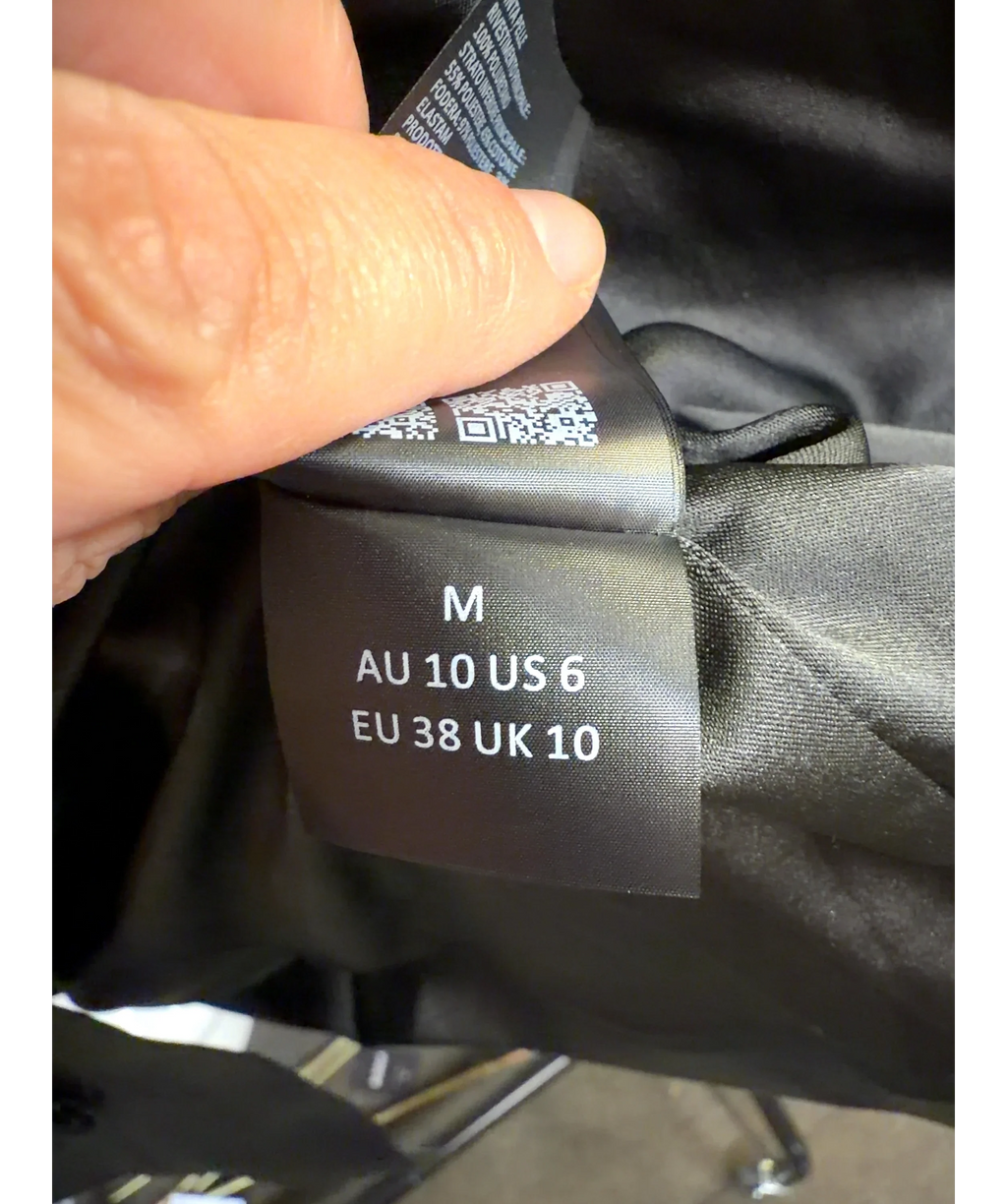 Bardot Black Clements Vegan Leather Jacket, size UK 10 — care label