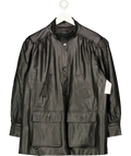 Bardot Black Clements Vegan Leather Jacket, size UK 10 — front