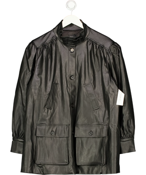Bardot Clements Vegan Leather Jacket Black UK 10