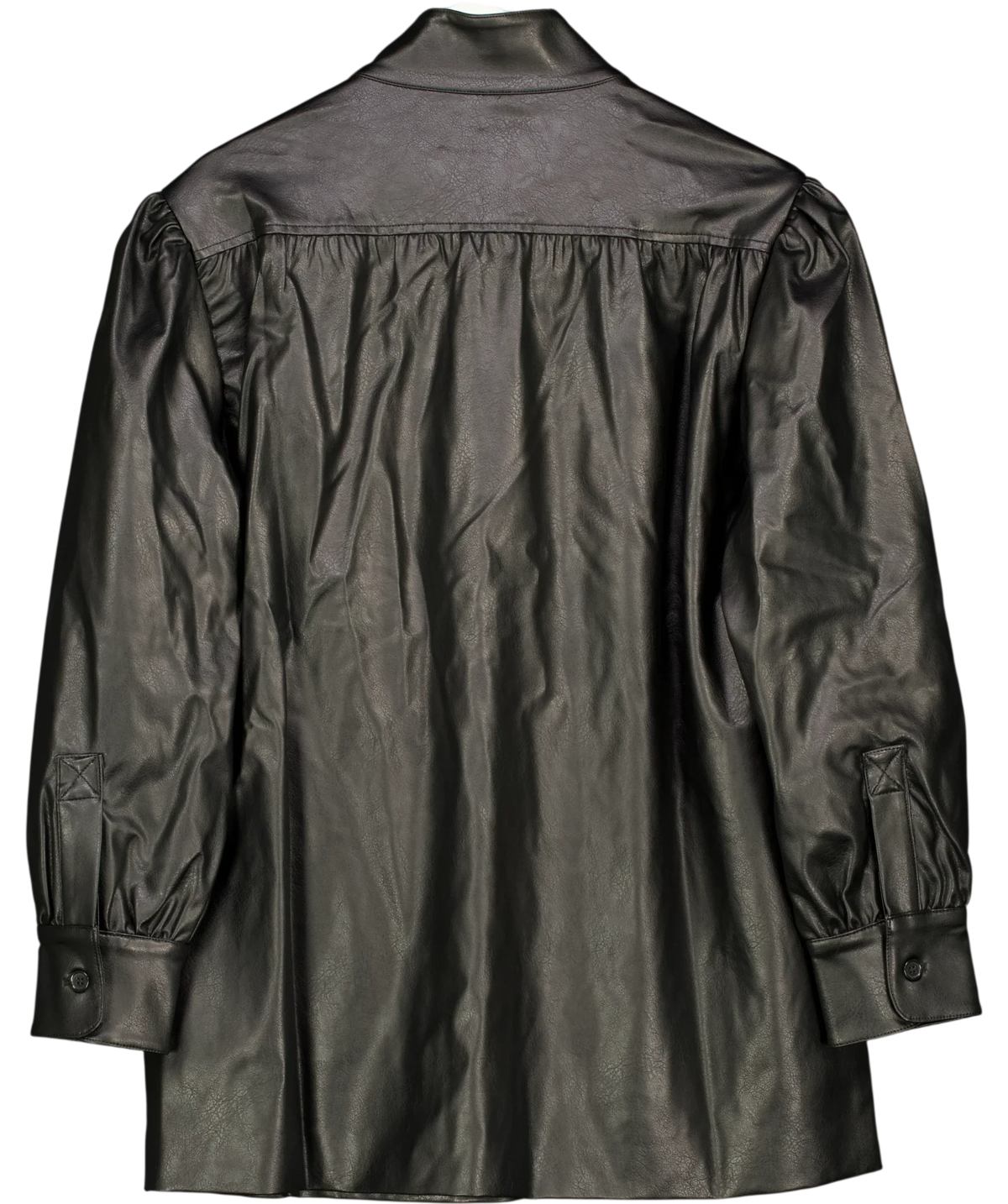 Bardot Black Clements Vegan Leather Jacket, size UK 10 — back