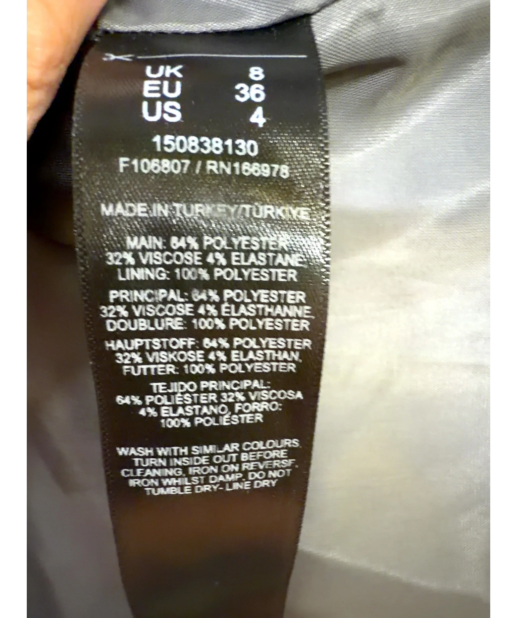 ASOS Grey Colour, size UK 8 — label