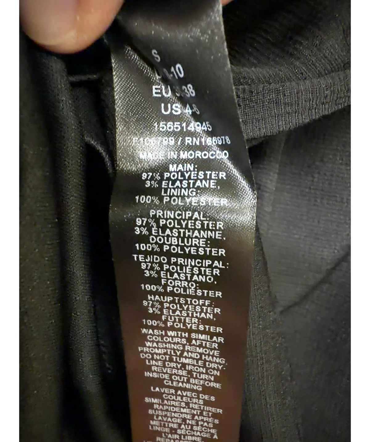 ASOS Black Colour, size UK S — label