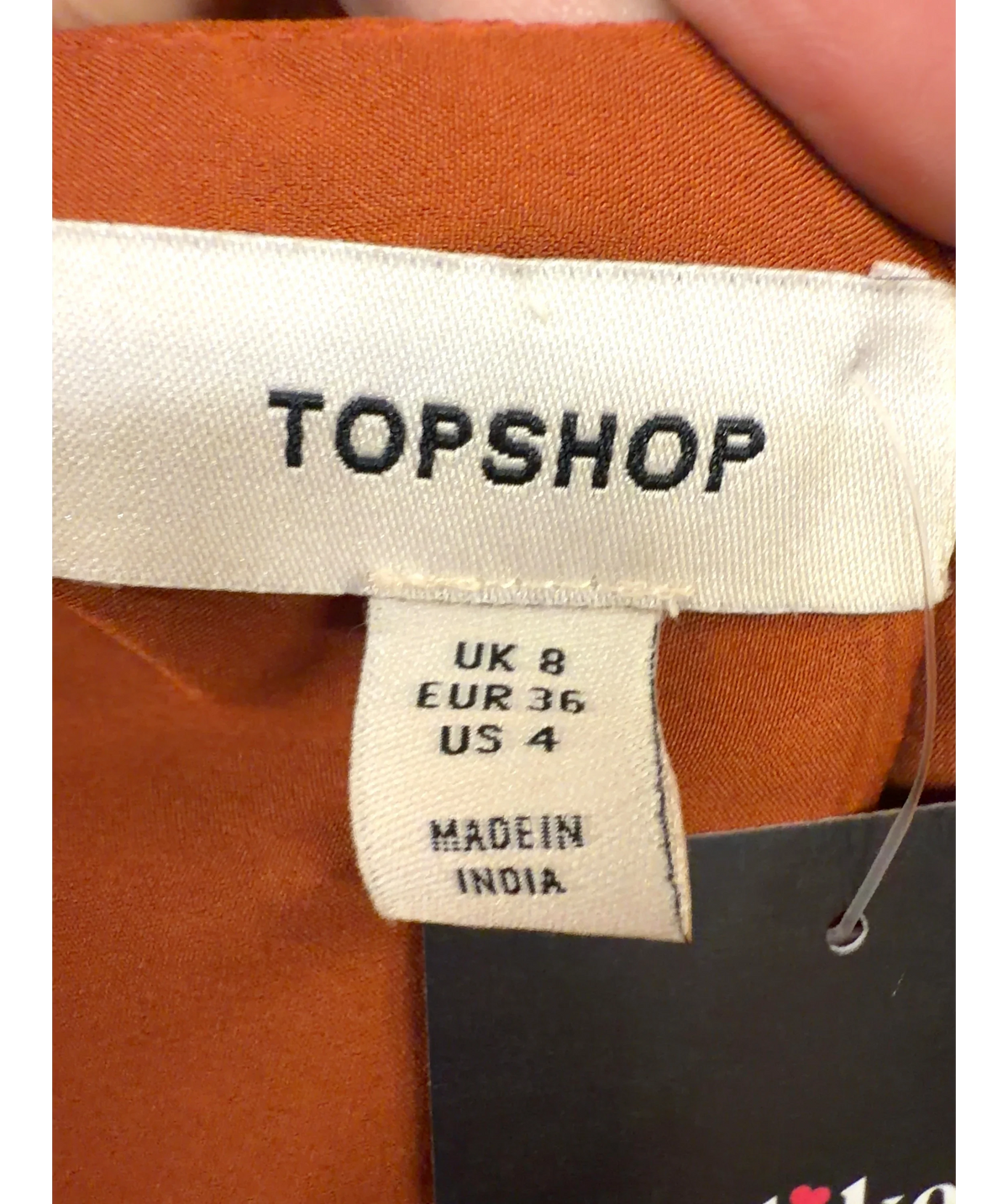 TOPSHOP rust Colour, size UK 8 — care label