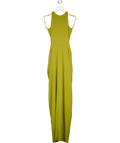 Meshki olive Bahari Low Back Halter Maxi Dress, size UK S — front