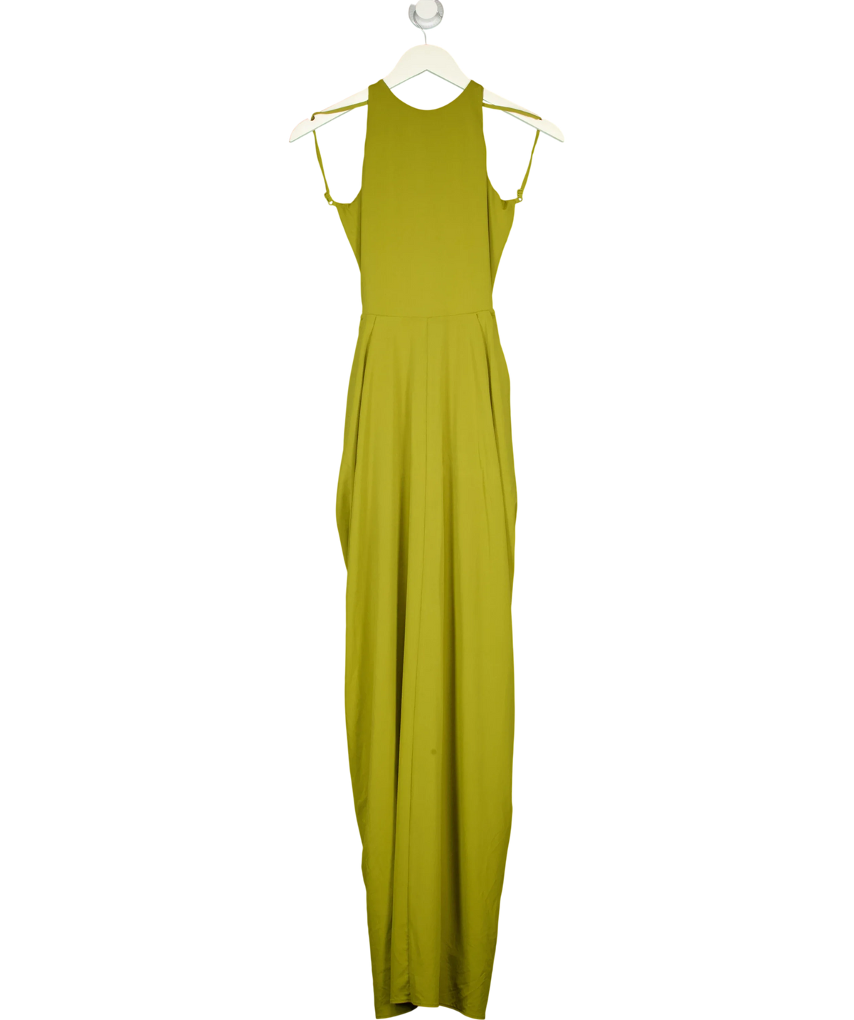 Meshki olive Bahari Low Back Halter Maxi Dress, size UK S — front