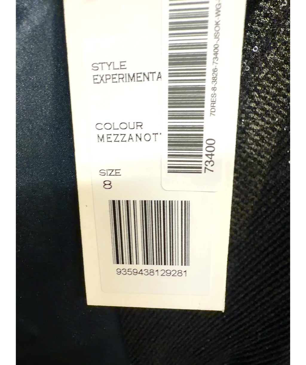 L'IDÉE Black Experimenta, size UK 8 — care label