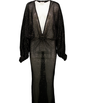 L'IDÉE Experimenta Black Shimmer Midi Dress UK 8