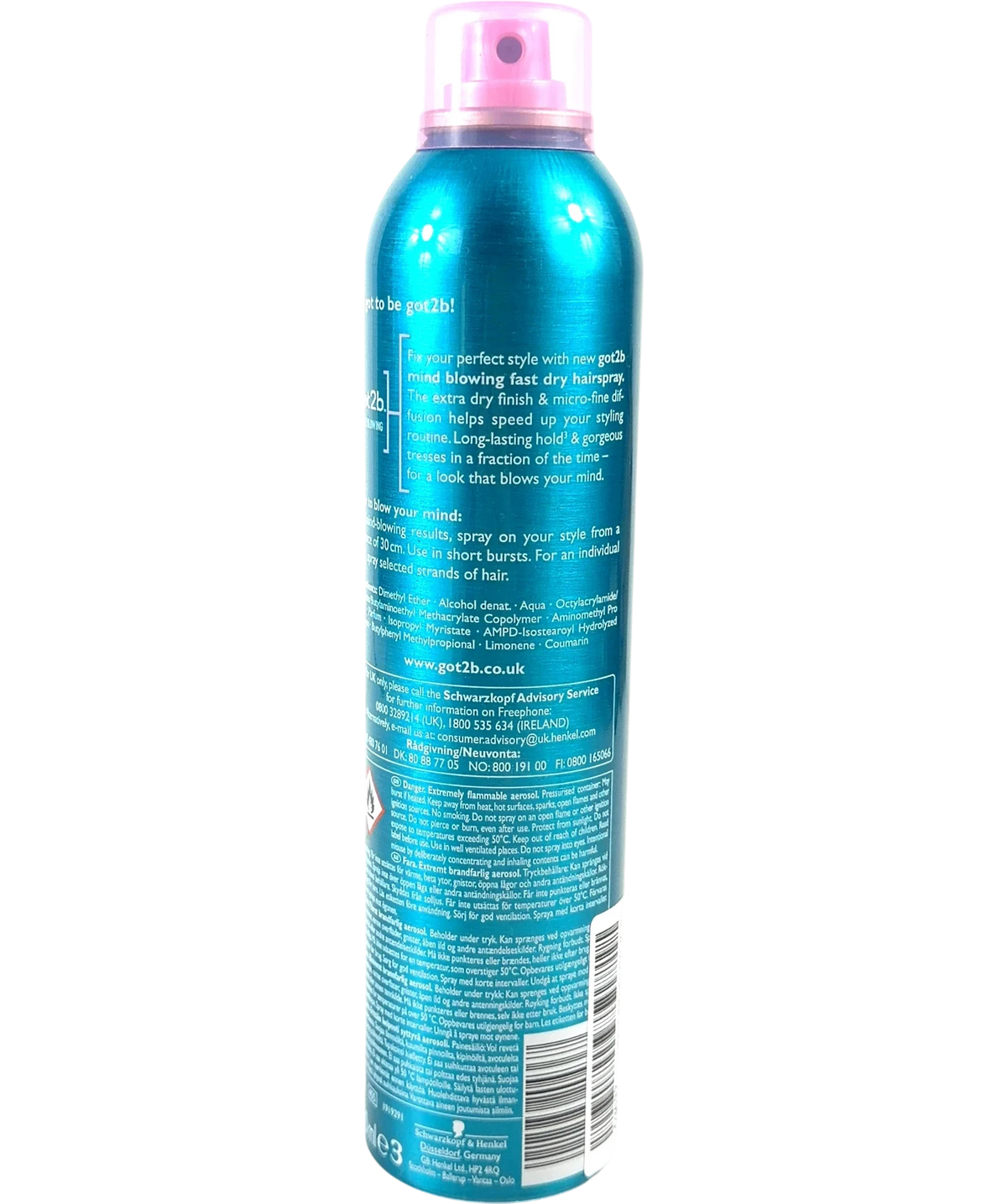 SCHWARZKOPF got2b Mind Blowing Fast Dry Hairspray, size 300ml — back