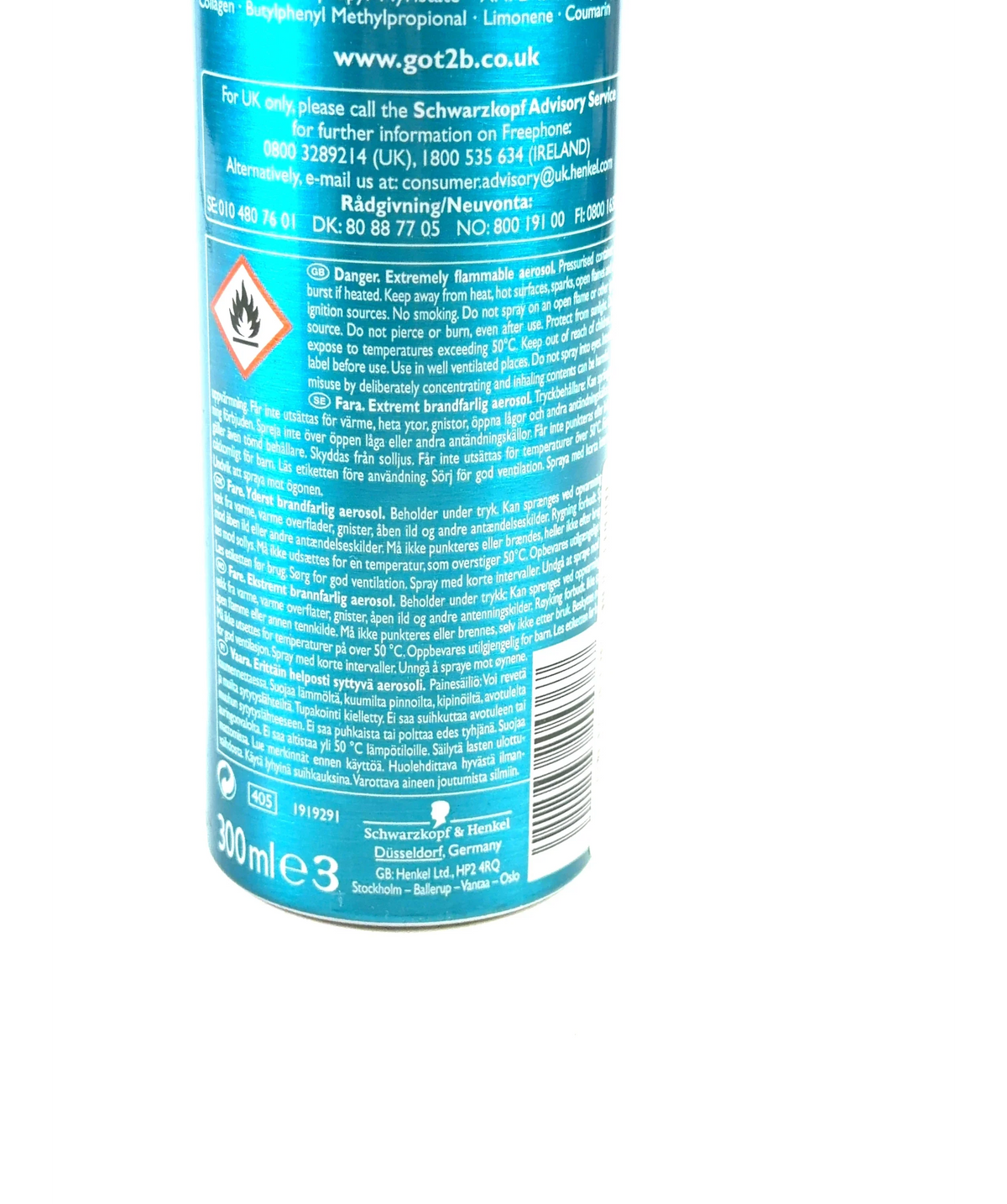 SCHWARZKOPF got2b Mind Blowing Fast Dry Hairspray, size 300ml — fabric detail
