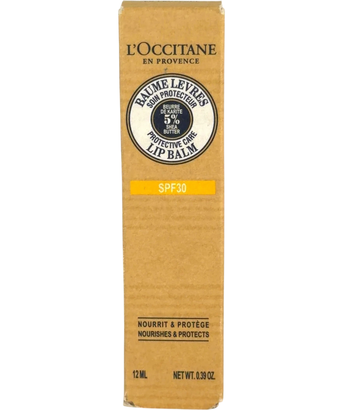 Loccitane SHEA BUTTER LIP BALM - PROTECTIVE CARE SPF 30, size 12ml — front