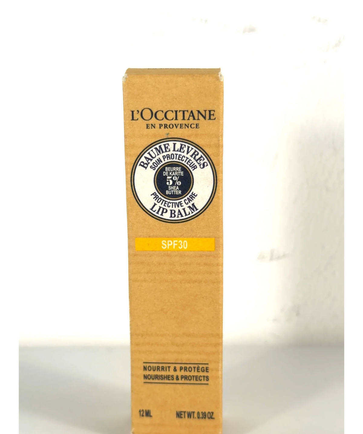 Loccitane SHEA BUTTER LIP BALM - PROTECTIVE CARE SPF 30, size 12ml — label
