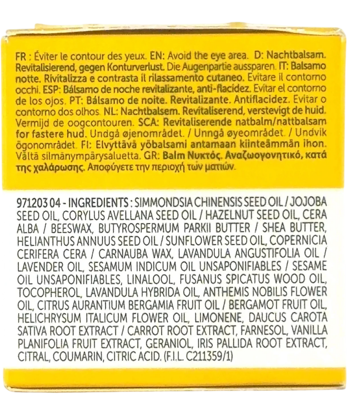 Decleor BAUME DE NUIT LAVANDE FINE, size 15ml — back