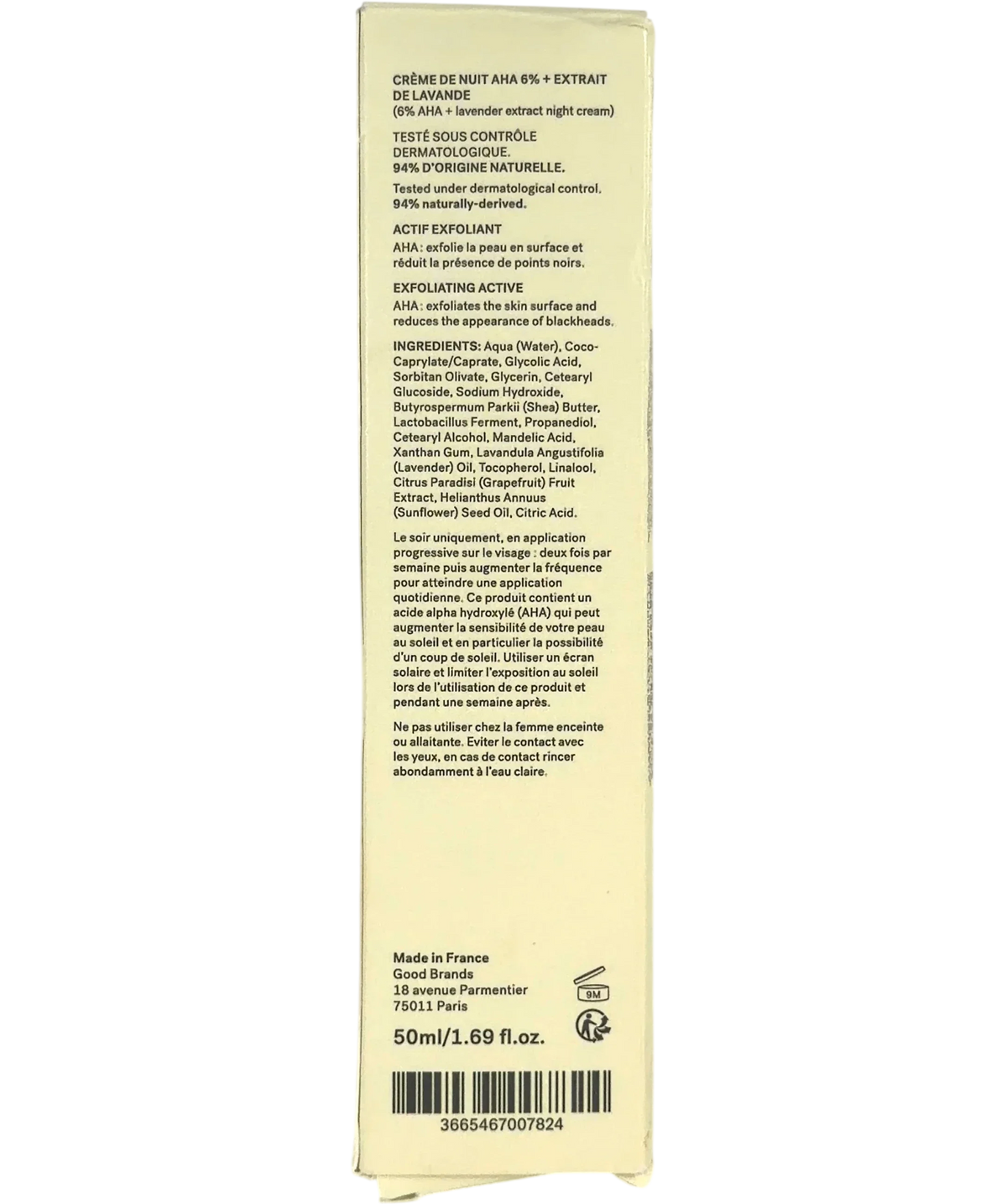 typology Exfoliating Night Cream, size 50ml — back