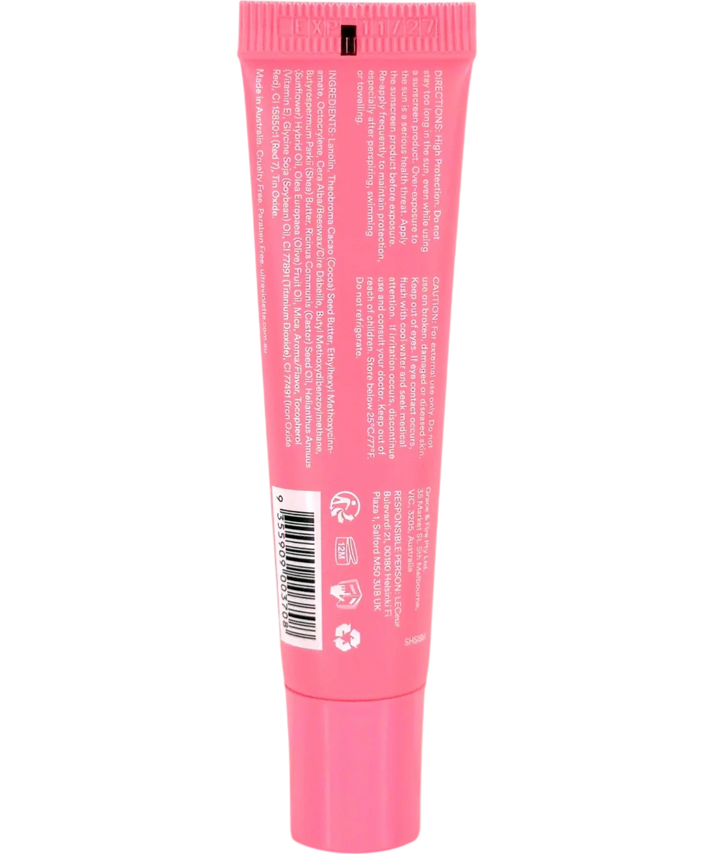 ultra violette Bejewelled Sheen Screen SPF 50 Hydrating Lip Balm, size 15g — back