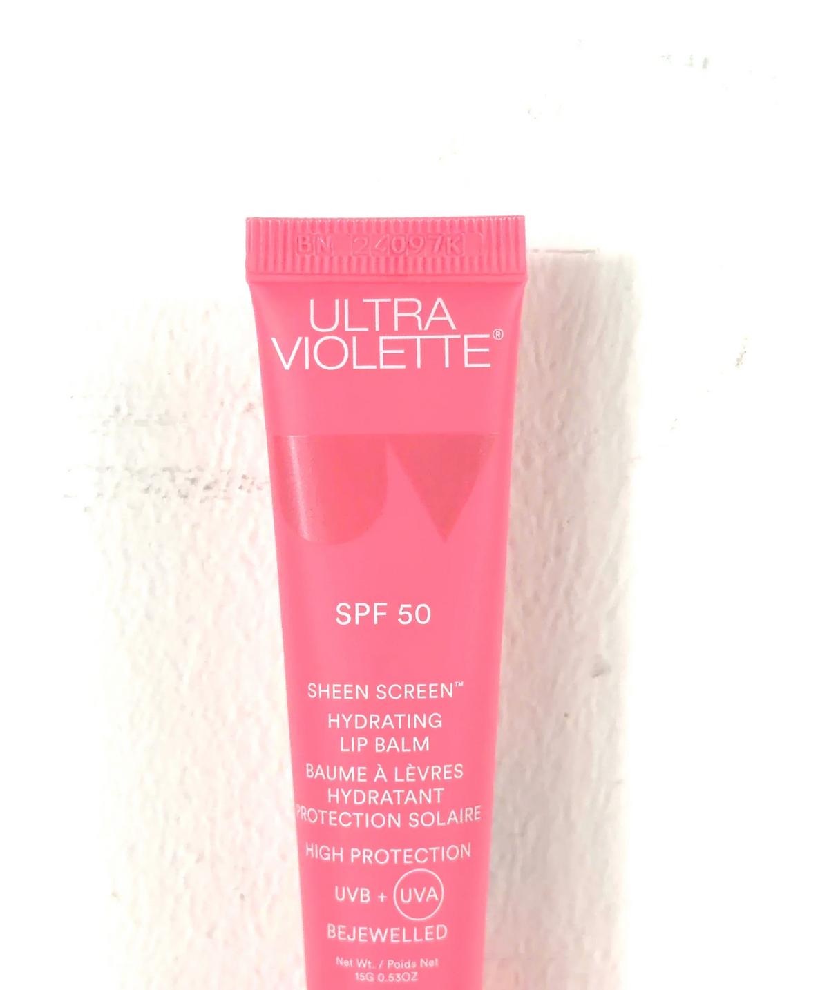 ultra violette Bejewelled Sheen Screen SPF 50 Hydrating Lip Balm, size 15g — label