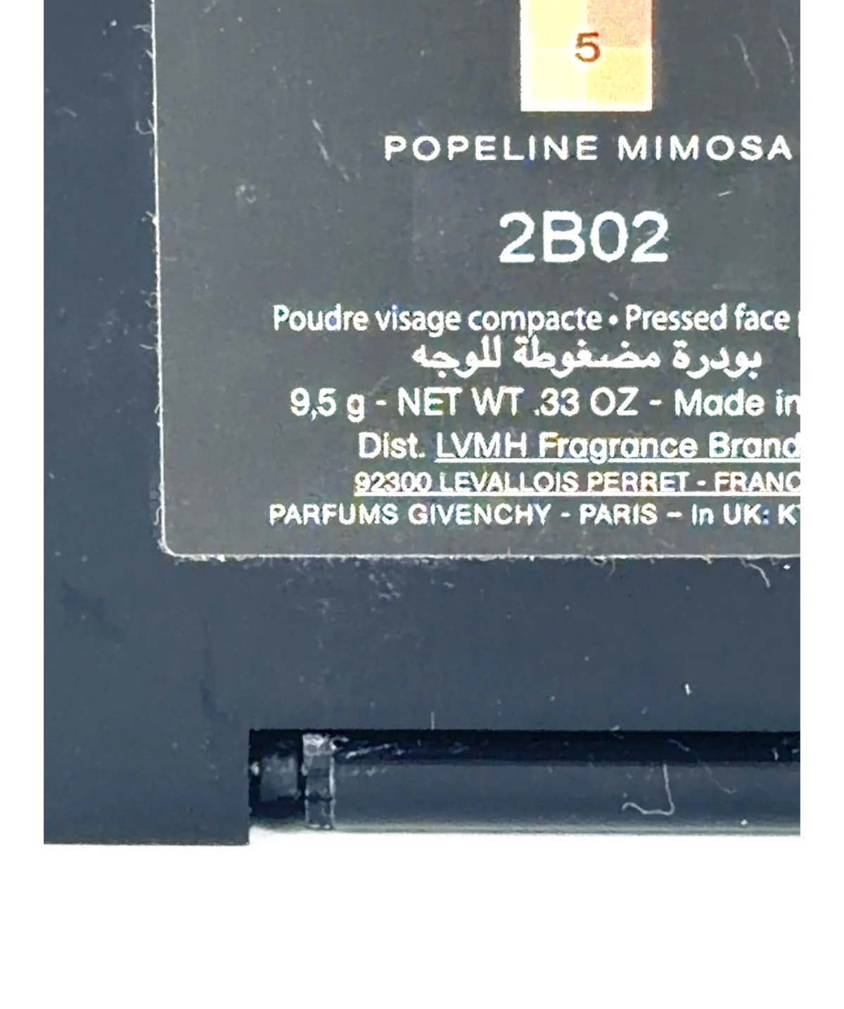 GIvenchy POPELINE MIMOSA PRISME LIBRE PRESSED POWDER, size 9.5g — label