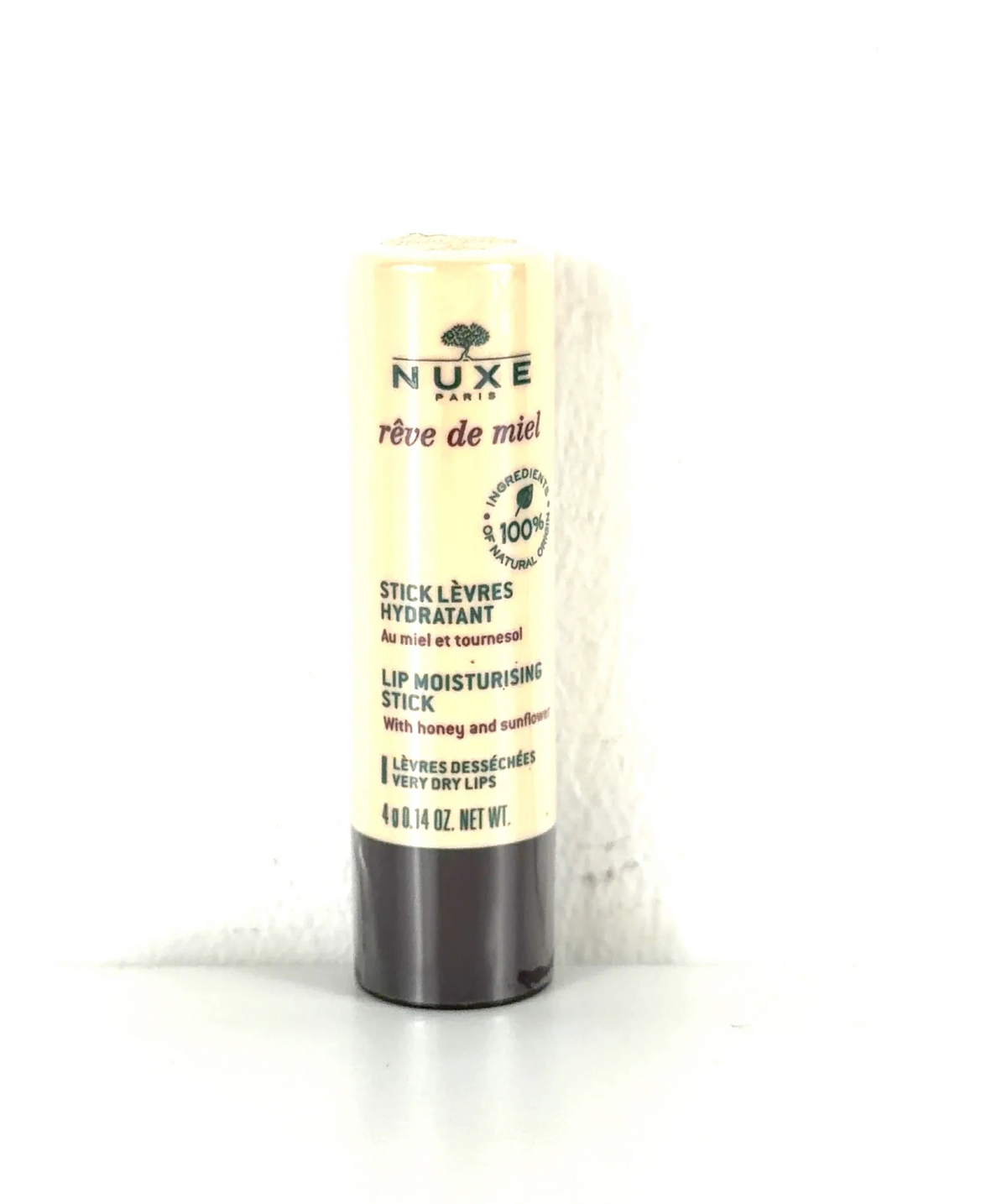 Nuxe Lip moisturising stick, size 4g — label