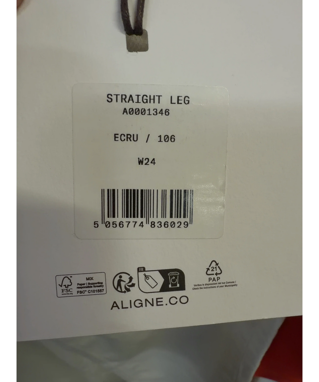 Aligne Cream STRAIGHT LEG, size W24 — label