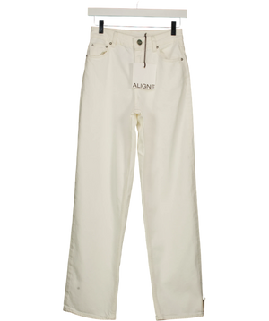 Aligne Straight Leg Cream Jeans W24