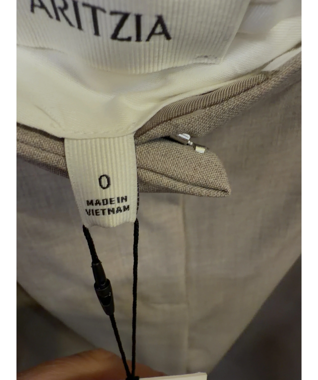 ARITZIA Beige The Effortless Pant™ Wool, size UK 4 — care label