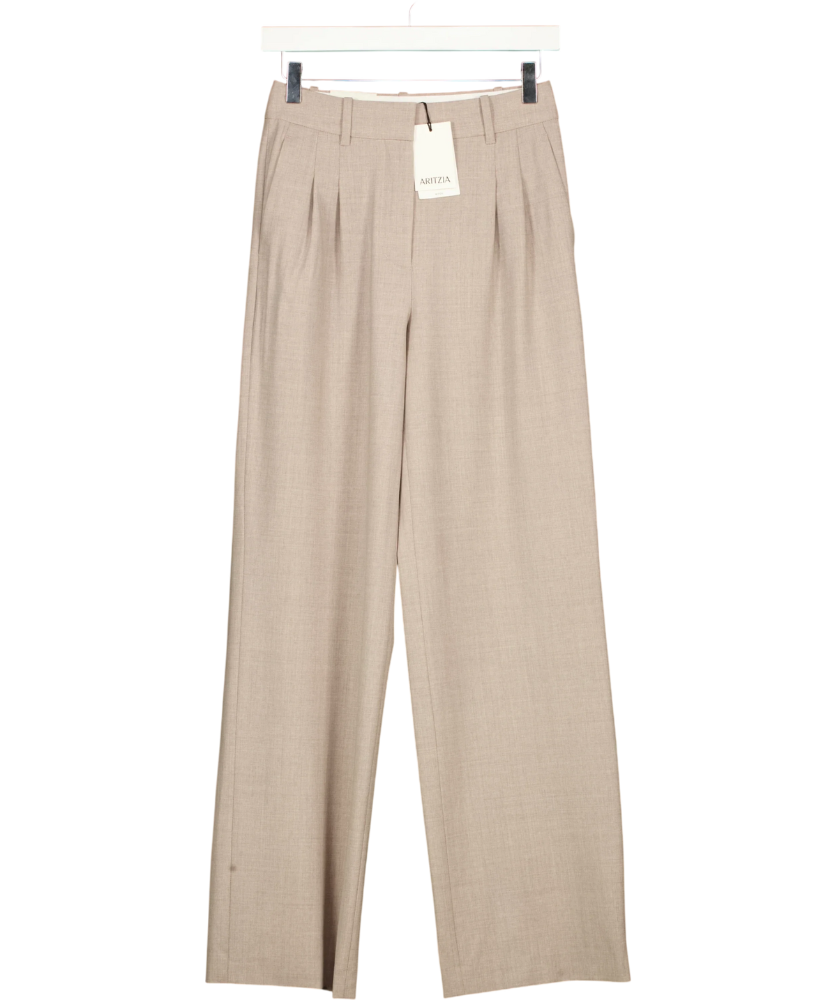 ARITZIA Beige The Effortless Pant™ Wool, size UK 4 — front