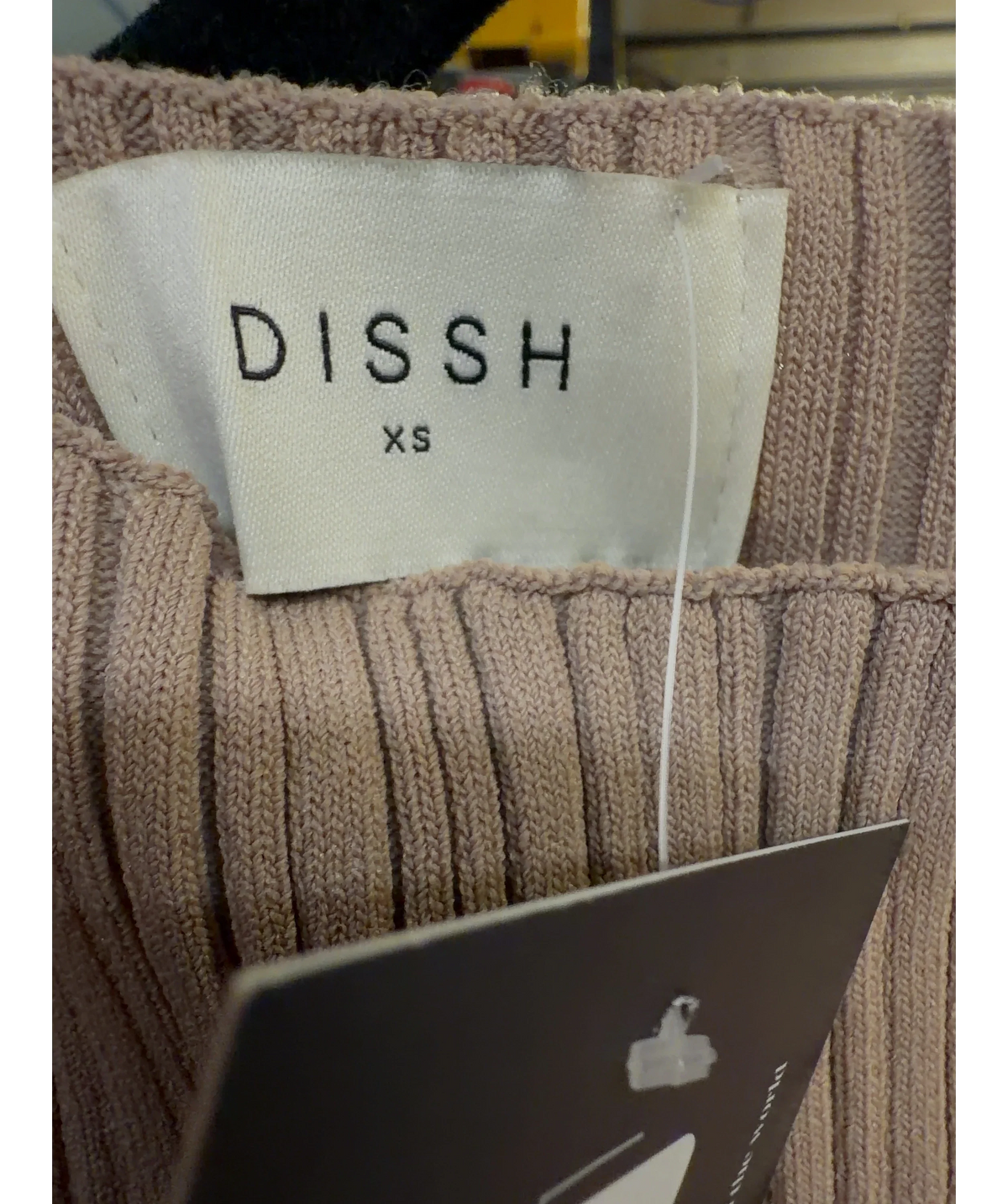 DISSH taupe Sienna Taupe Ribbed Knit Tank Top, size UK XS — detail