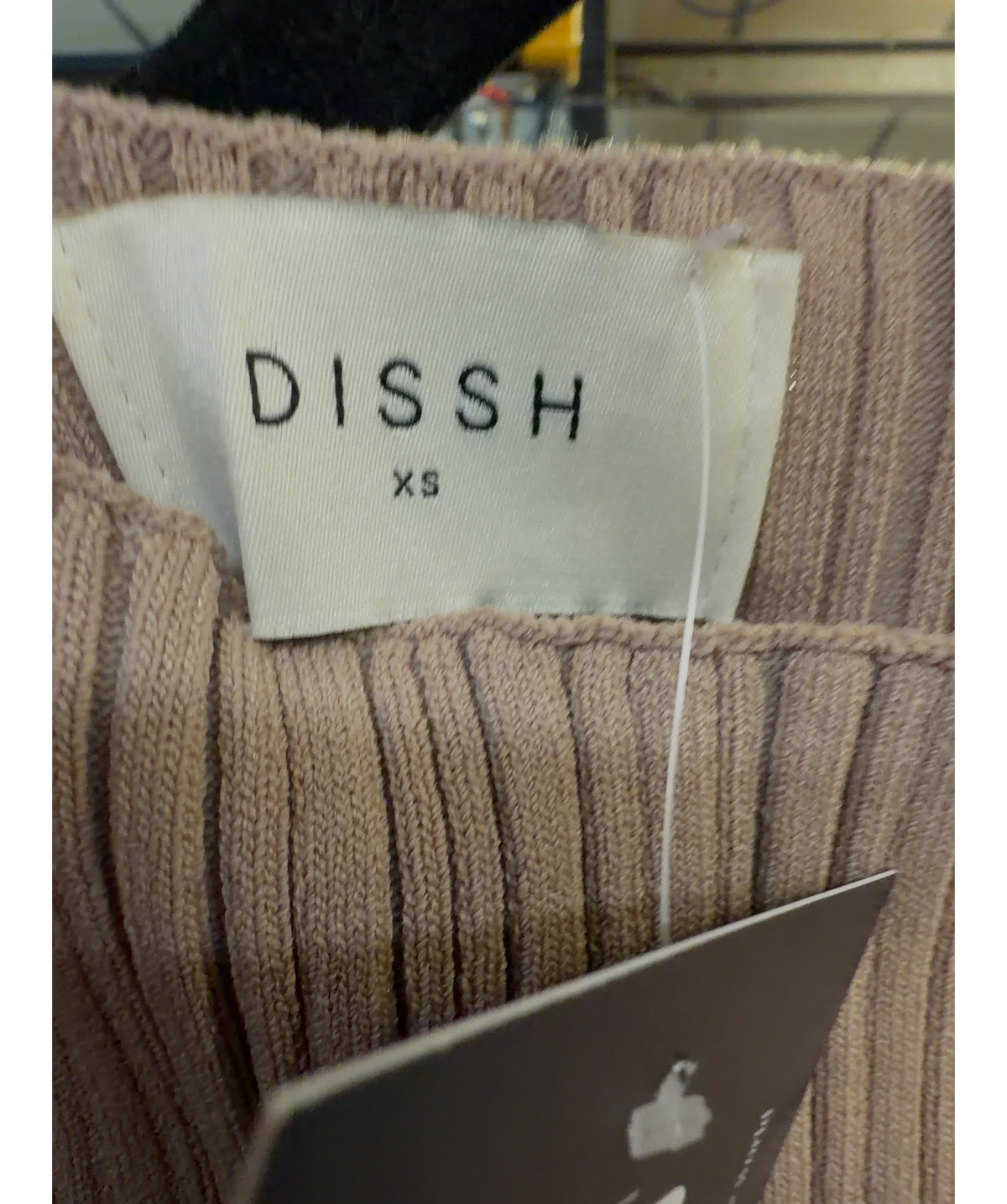 DISSH taupe Sienna Taupe Ribbed Knit Tank Top, size UK XS — care label