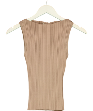 DISSH Sienna Taupe Ribbed Knit Tank Top UK XS