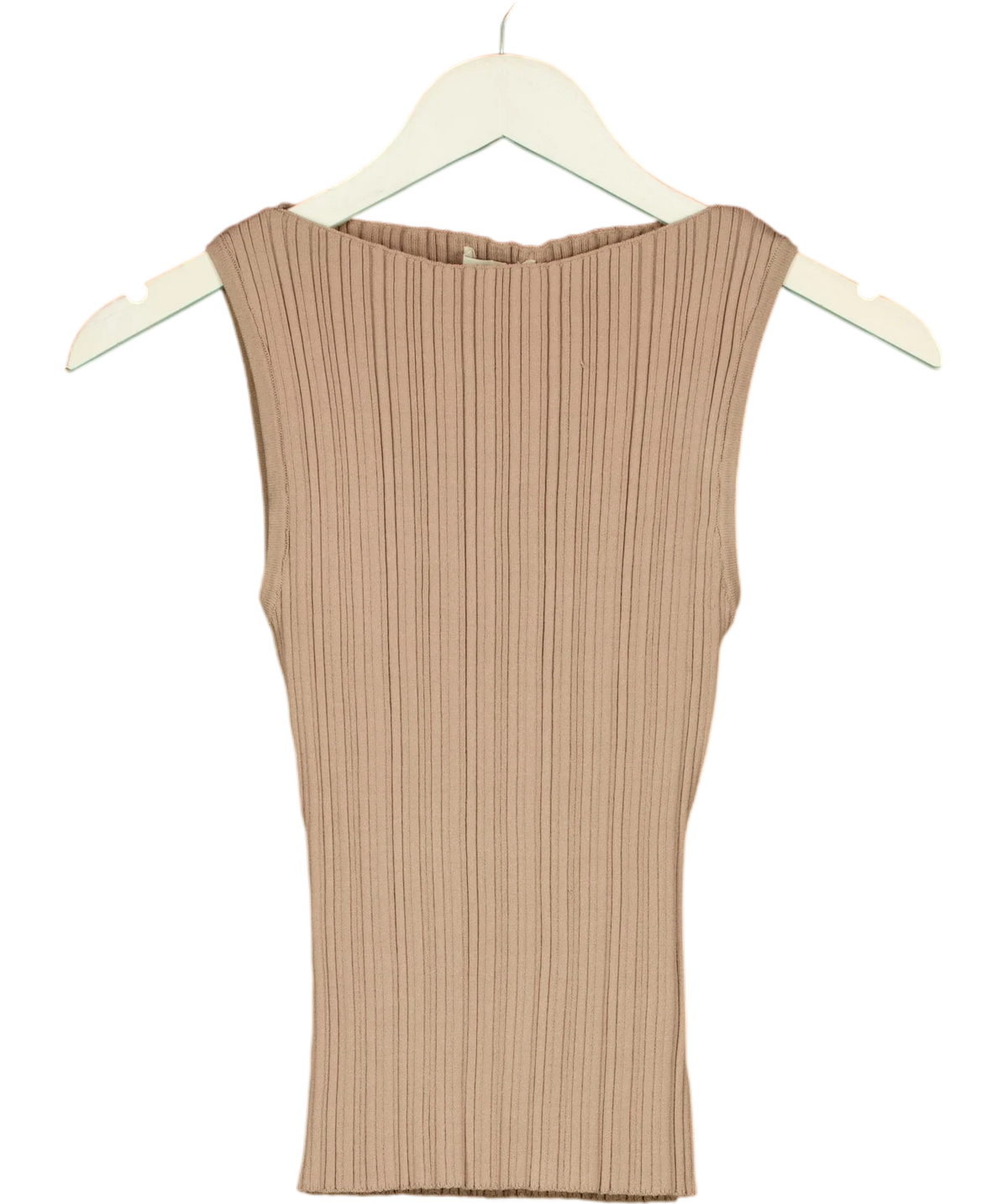 DISSH taupe Sienna Taupe Ribbed Knit Tank Top, size UK XS — front