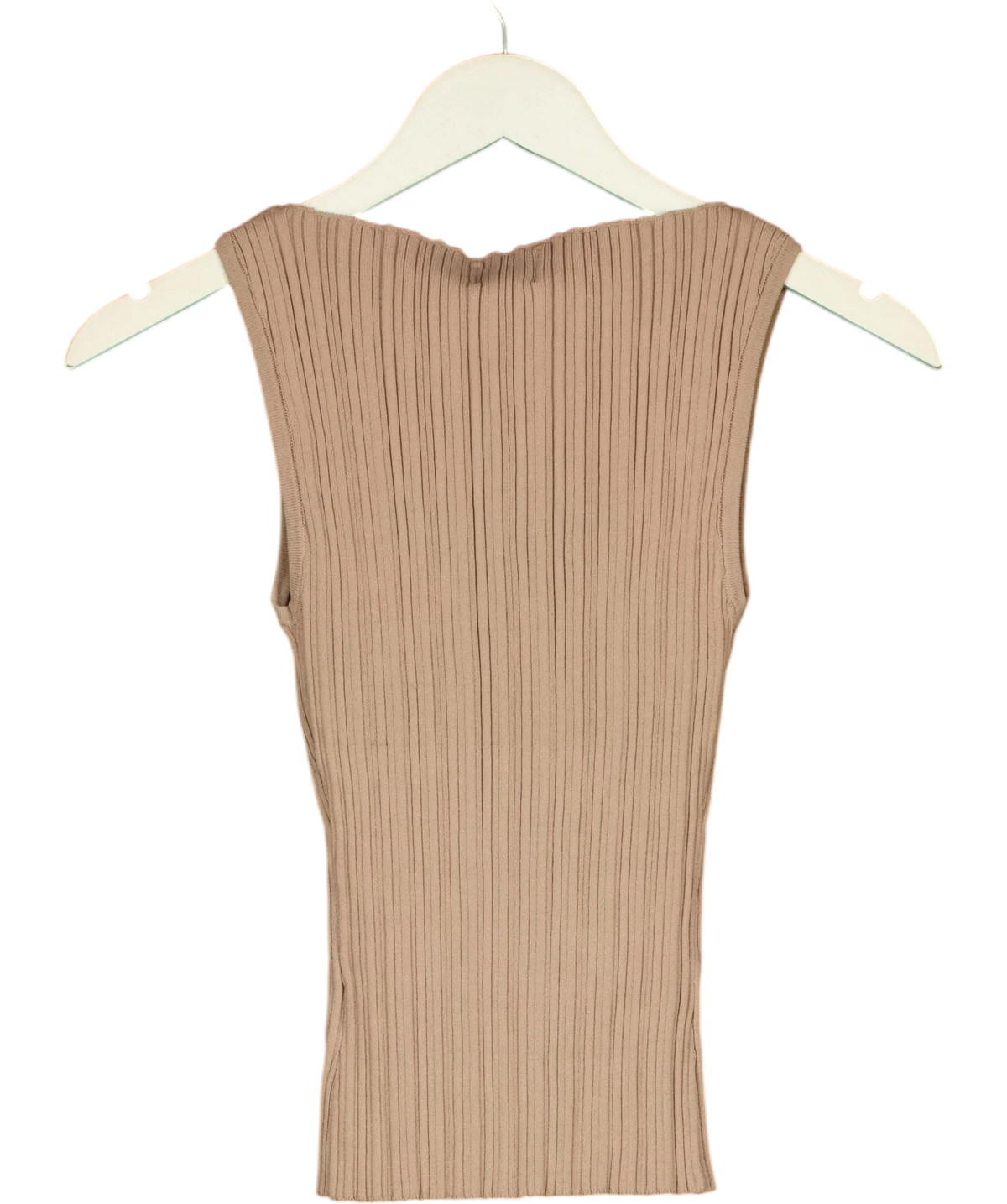 DISSH taupe Sienna Taupe Ribbed Knit Tank Top, size UK XS — back
