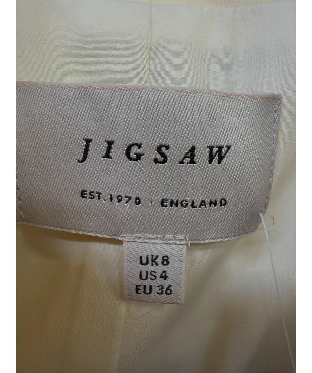 Jigsaw Yellow Colour, size UK 8 — care label