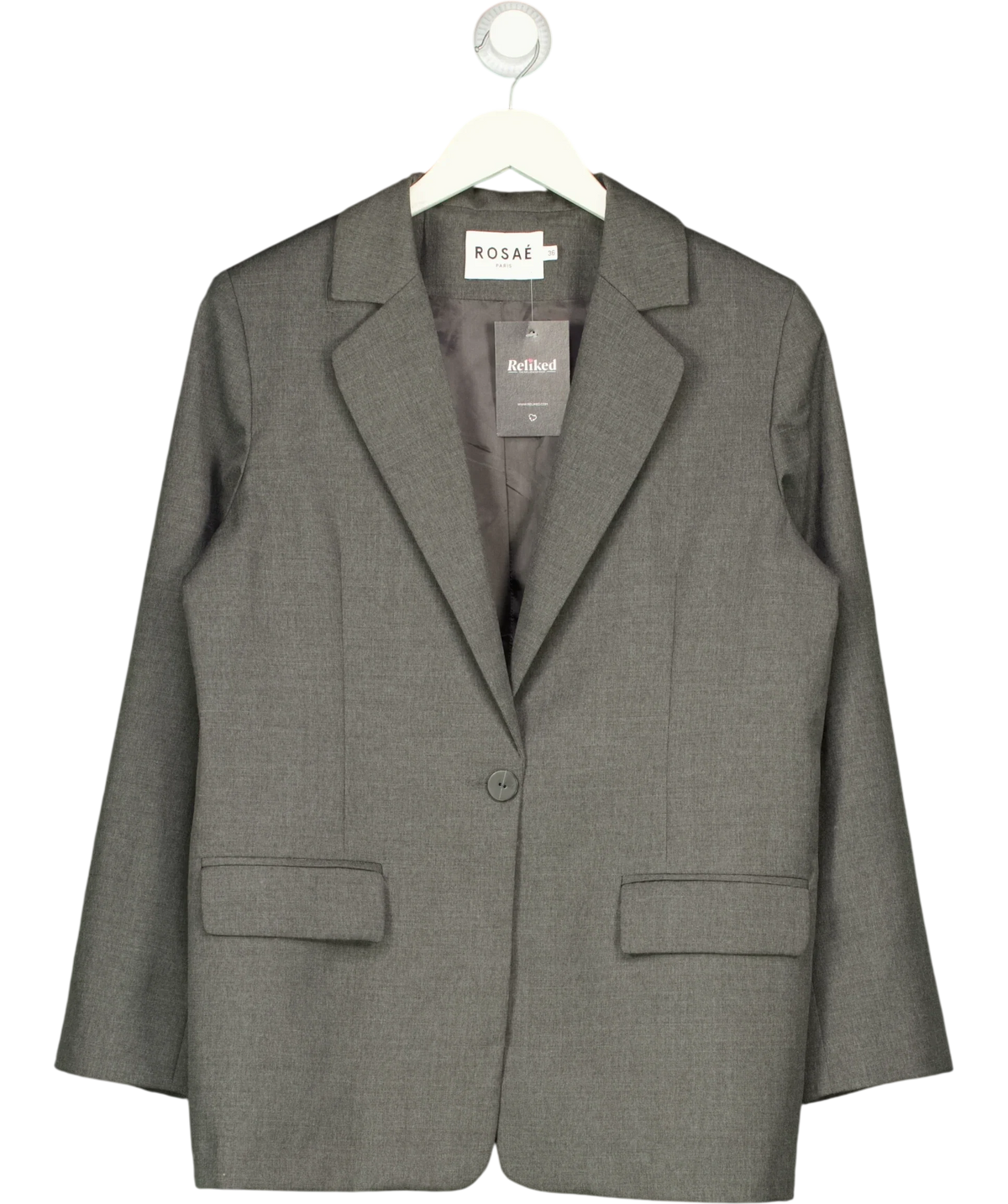 ROSAE PARIS Grey Le Bonaparte, size UK 8 — front