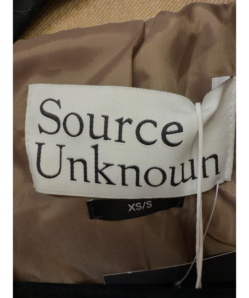 Source Unknown Beige Nangy Double Breasted Cinched Blazer, size UK XS/S — detail