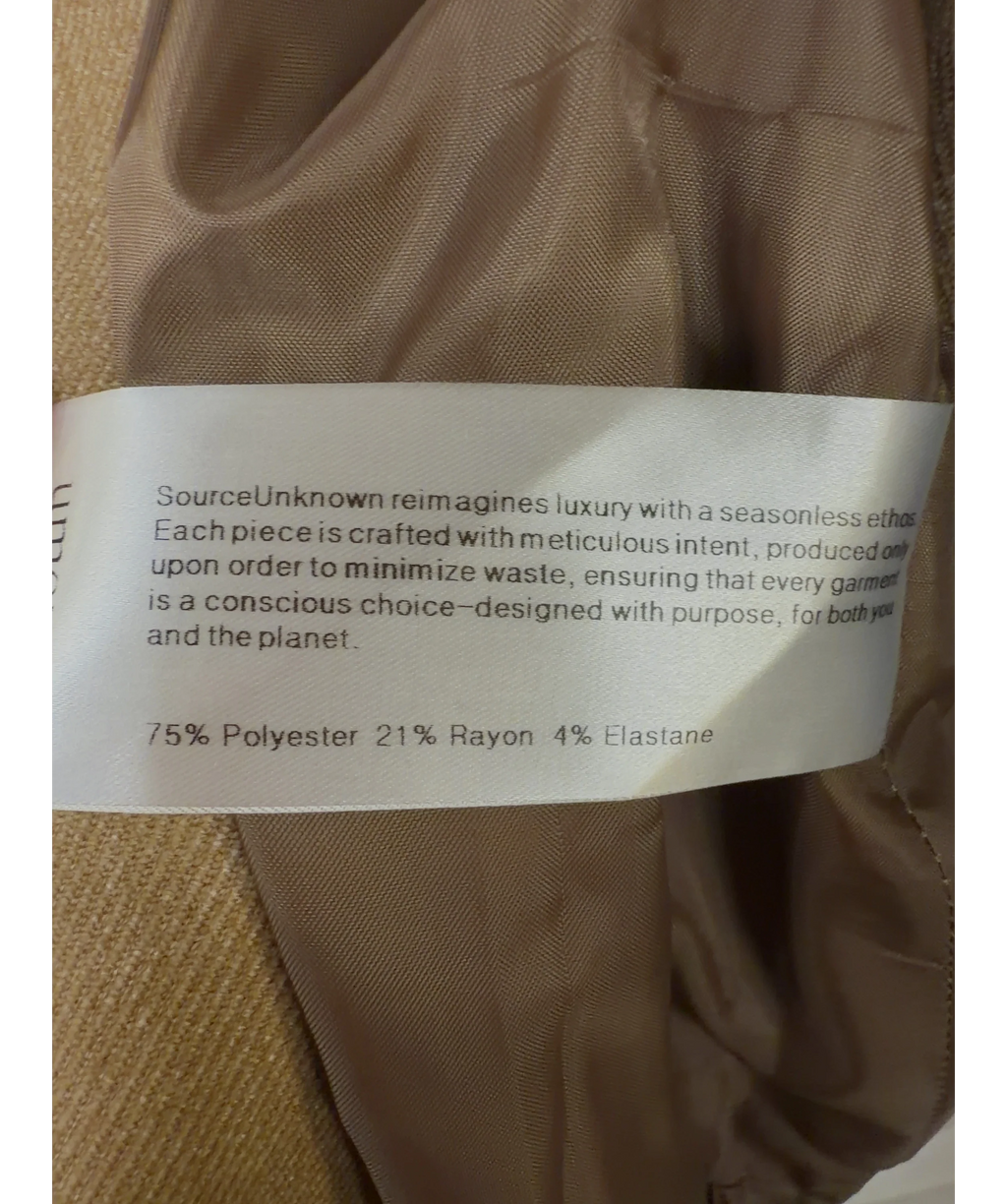 Source Unknown Beige Nangy Double Breasted Cinched Blazer, size UK XS/S — label