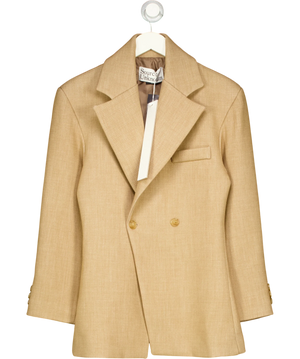 Nangy Double Breasted Cinched Blazer Beige Brown UK XS/S