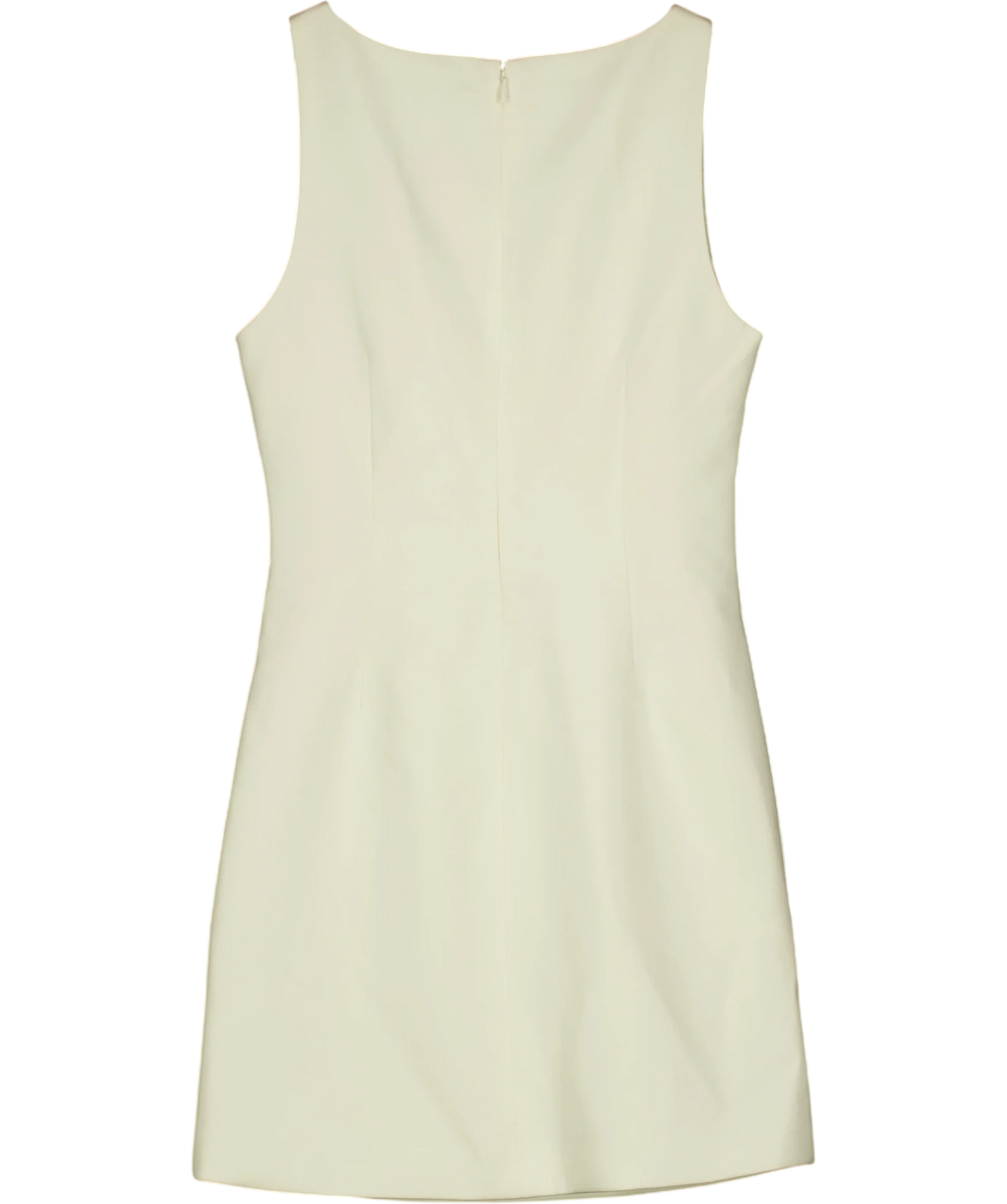 Meshki ivory Angela Suiting Mini Dress, size UK XS — back