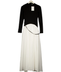 Club L Black Benedetta long-sleeve drop-waist maxi dress, size UK 6 — front