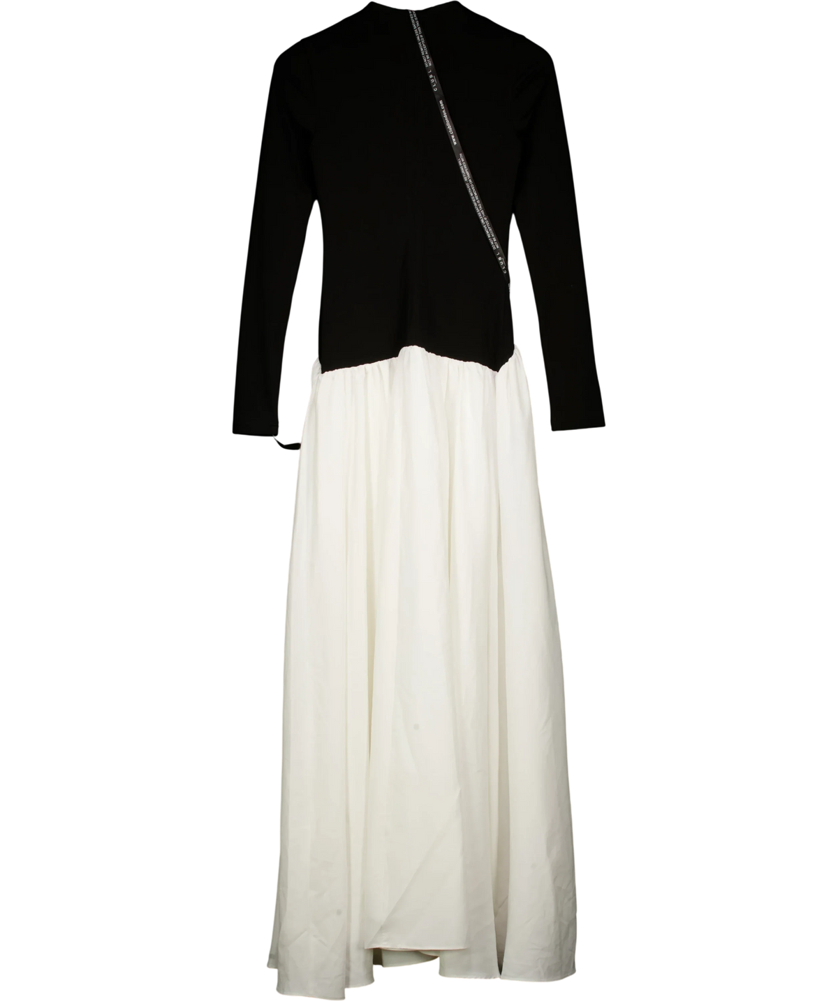 Club L Black Benedetta long-sleeve drop-waist maxi dress, size UK 6 — back