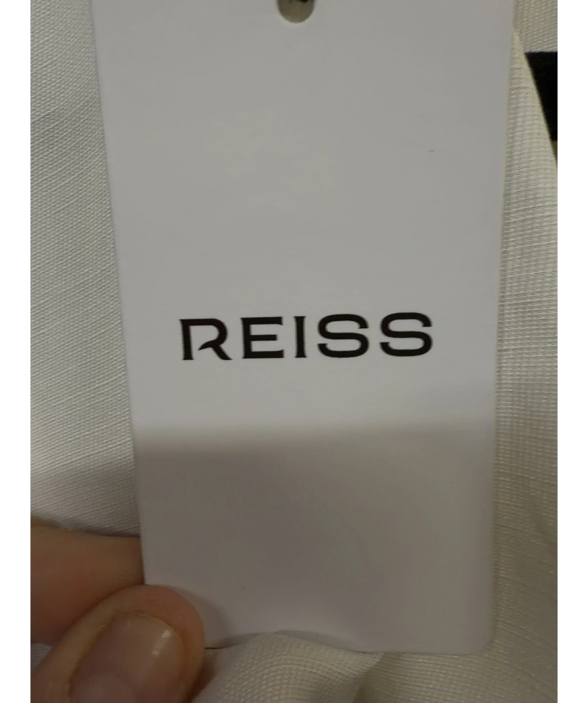 REISS ivory Tor Sleeveless Tie-Front Midi Dress with Linen, size UK 4 — detail