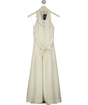Reiss Tor Ivory Halterneck Linen Midi dress UK 4